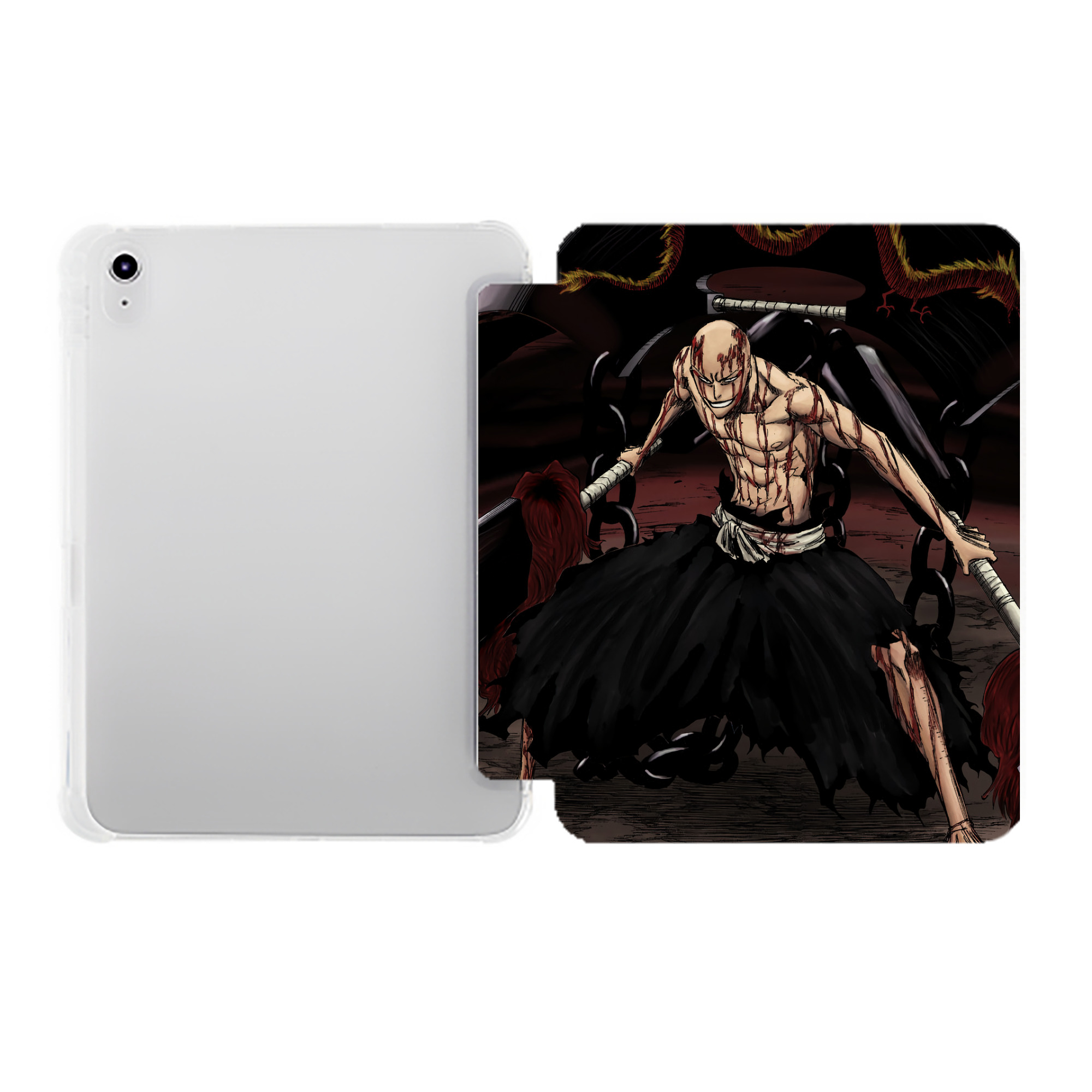 （画像用） ブリーチ BLEACH IPad ケース ペン収納付き 三つ折りスタンド PUレザー×シリコン 対応機種9.5/10.5/10.9インチ
